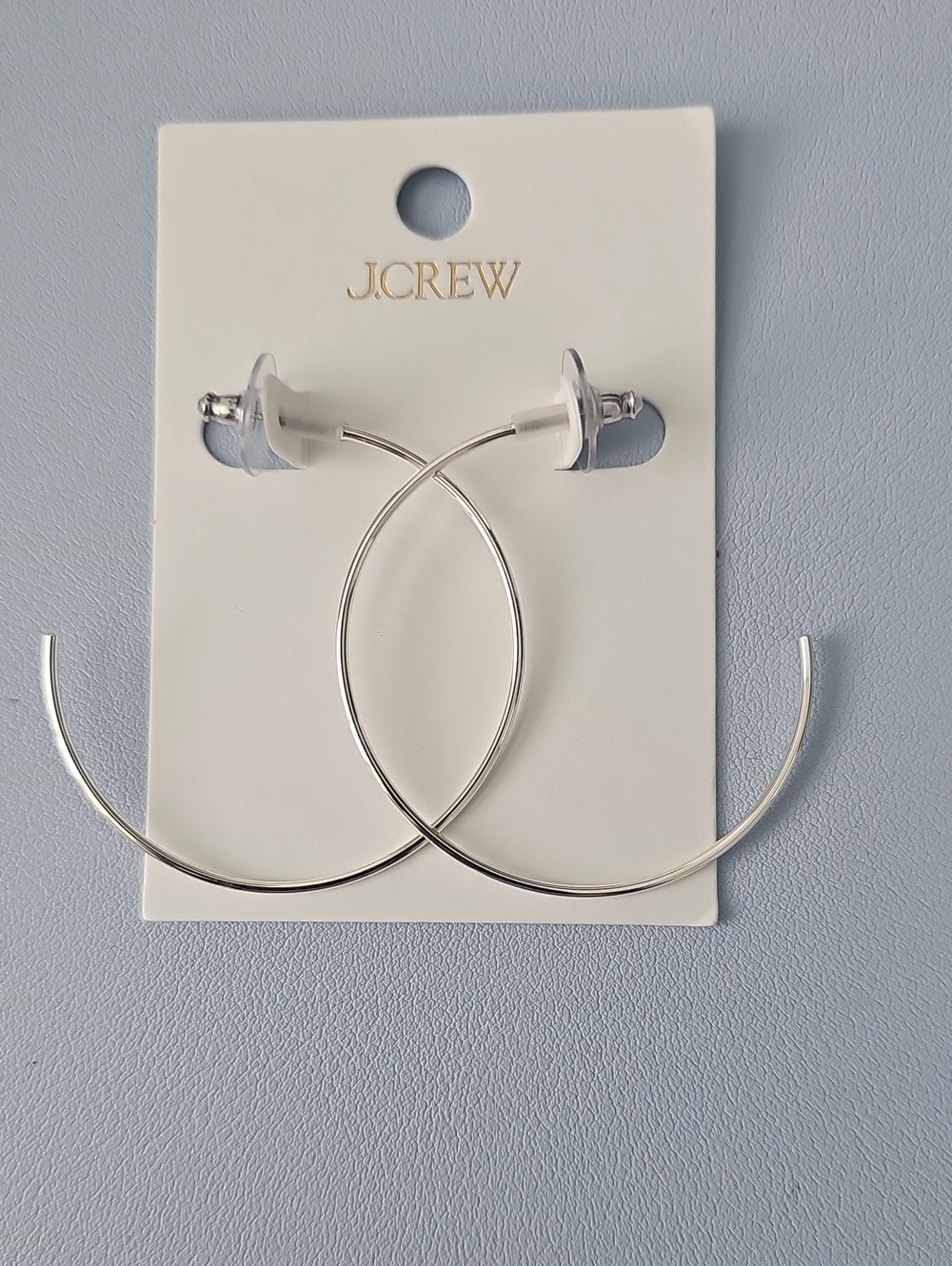 J.Crew Silver Open Thin Hoop Earrings